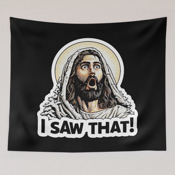 Item preview, I SAW THAT Jesus meme Snowing Christmas Wow designed and sold by plushism.