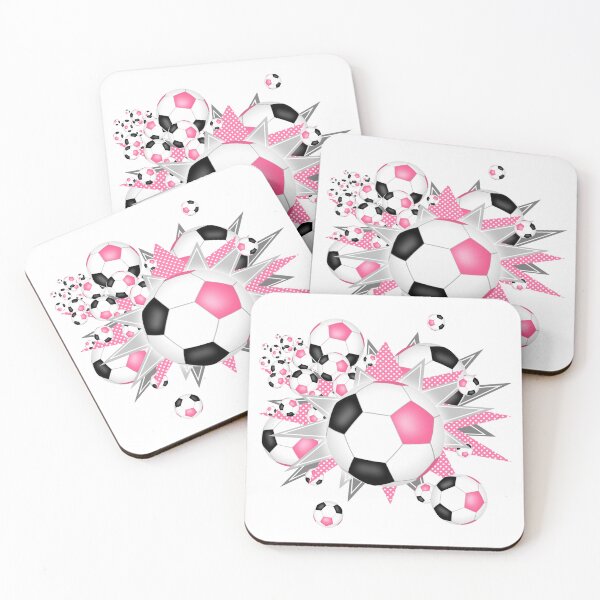 Item preview, pink black soccer balls & stars designed and sold by katzdzynes.