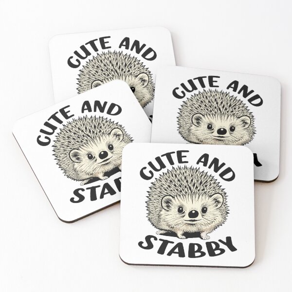 Item preview, Funny Hedgehog Saying Cute And Stabby Cottagecore Baby Hedgehog   designed and sold by Bad Kitty Designz.