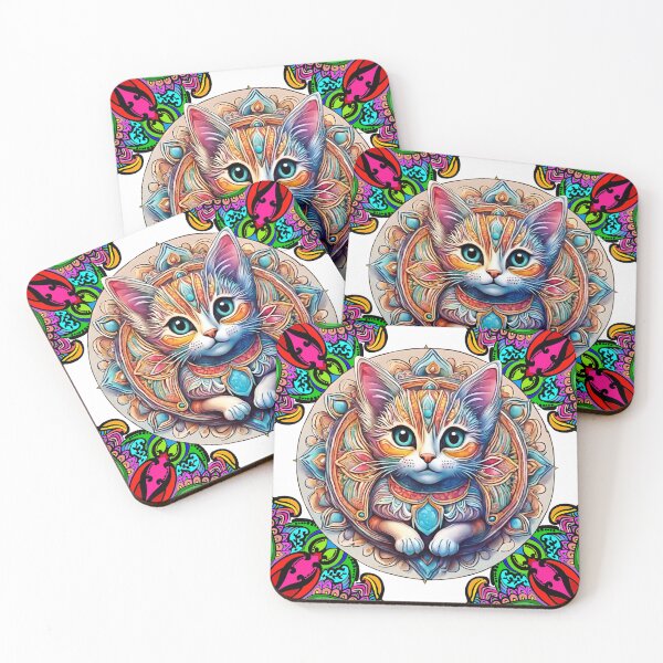 Item preview, Mandala with a kitten designed and sold by SweetRossel.