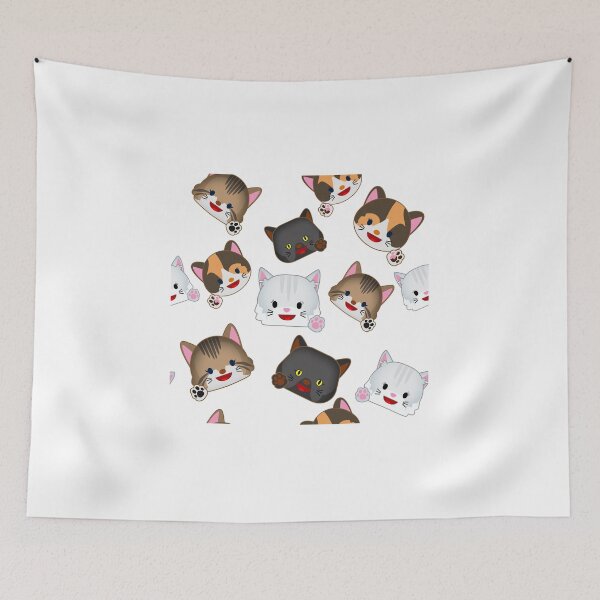 Item preview, cartoon cat pattern cute faces designed and sold by DarioCrow.
