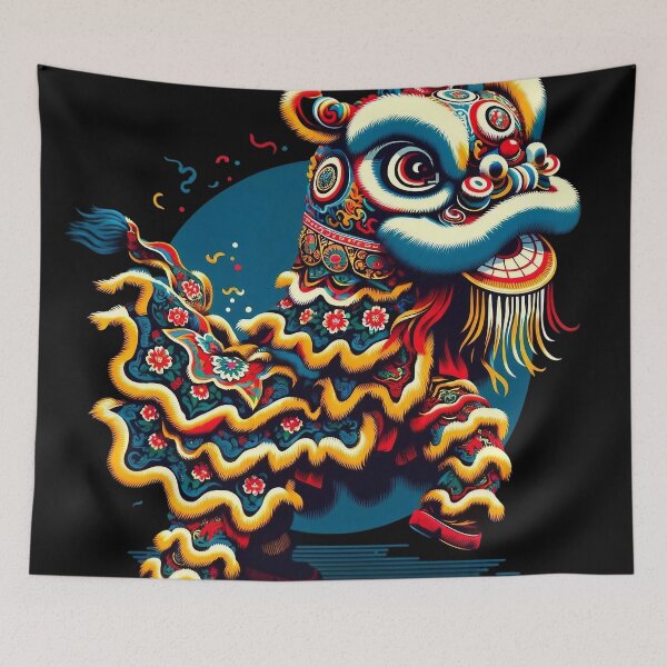 Item preview, Lion Dance, Colors of the Traditional Lion Dance designed and sold by WorldByFlowers.