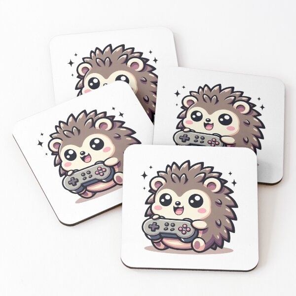 Item preview, Charming Kawaii Hedgehog Gamer Art designed and sold by PuffPuffPrint.