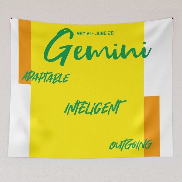 Item preview, Gemini zodiac sign adaptable, inteligent, impulsive and outgoing design designed and sold by Mario Cabrera.