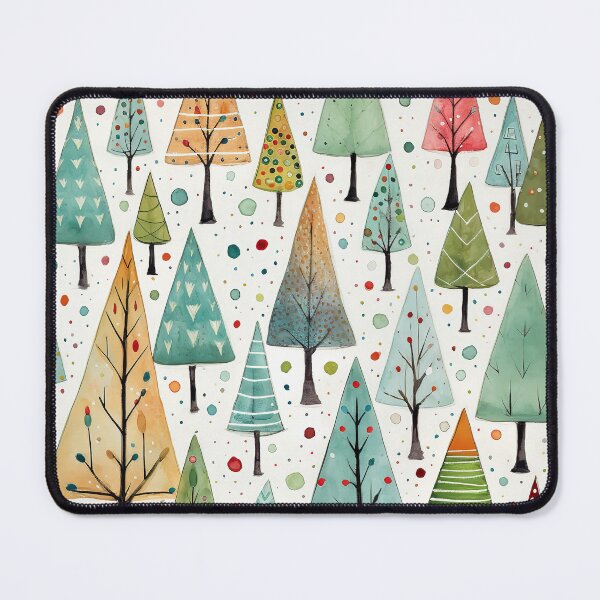 Item preview, Fun colorful line art doodle art Christmas trees art  designed and sold by Inktown.