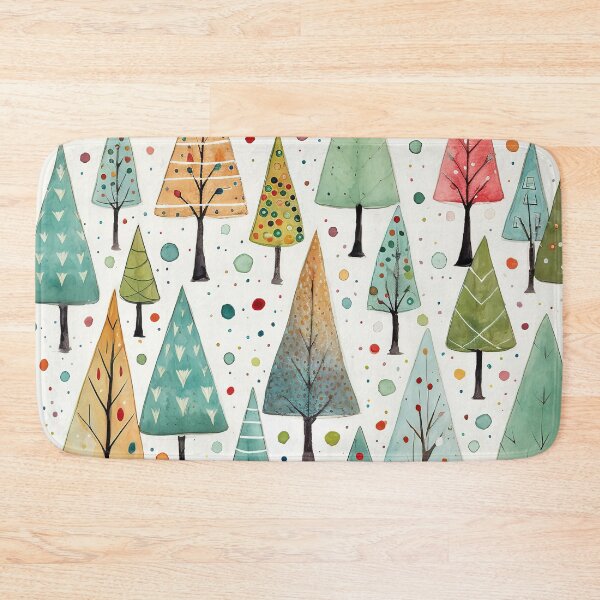 Item preview, Fun colorful line art doodle art Christmas trees art  designed and sold by Inktown.