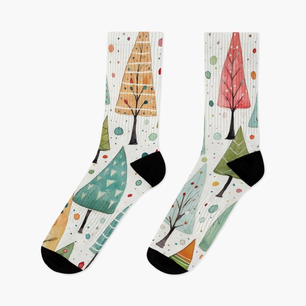 Item preview, Fun colorful line art doodle art Christmas trees art  designed and sold by Inktown.