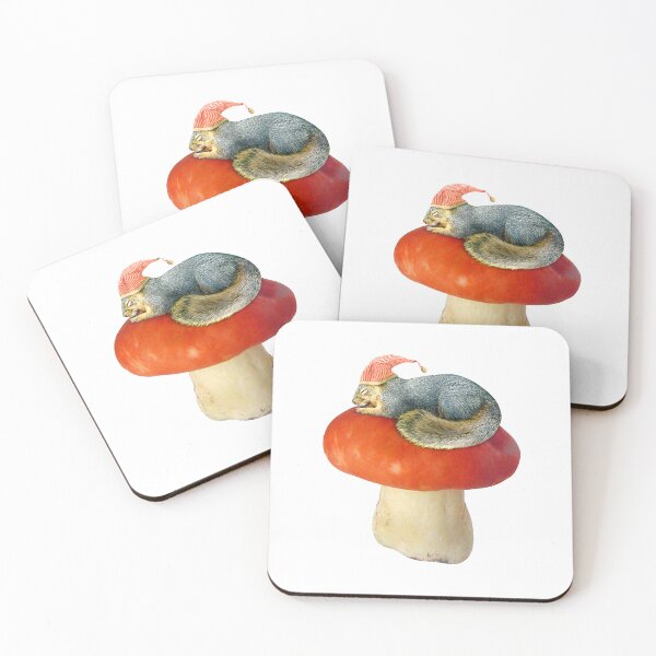 Item preview, Sleeping Squirrel on Mushroom designed and sold by catsclips.