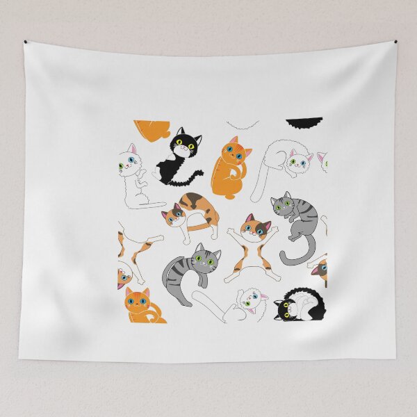 Item preview, cute cartoon cat pattern designed and sold by DarioCrow.