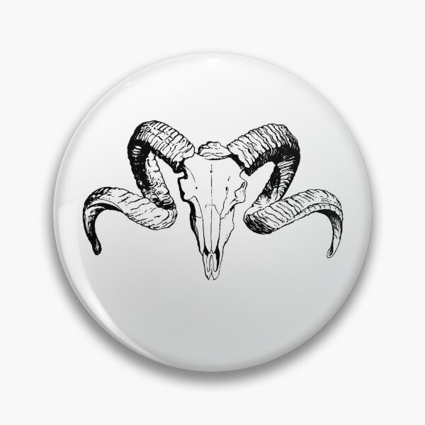 Item preview, sheep skull with Circular horns designed and sold by nour ⭐⭐⭐⭐ ⭐.