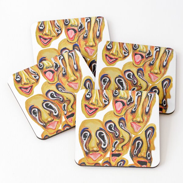 Item preview, squiggly faces designed and sold by Leesartprints.