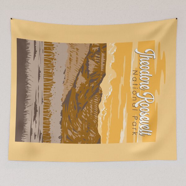 Item preview, Theodore Roosevelt National Park Illustration Travel Art Vintage designed and sold by KrisSidDesigns.
