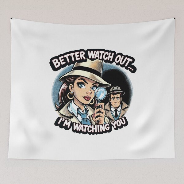 Item preview, Love's Watchful Eye - Comic Detective Design designed and sold by PapaMikeCrafts.