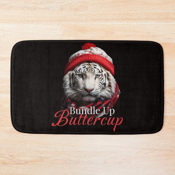 Item preview, White Tiger Bundle Up Buttercup designed and sold by TigerRoseStudio.