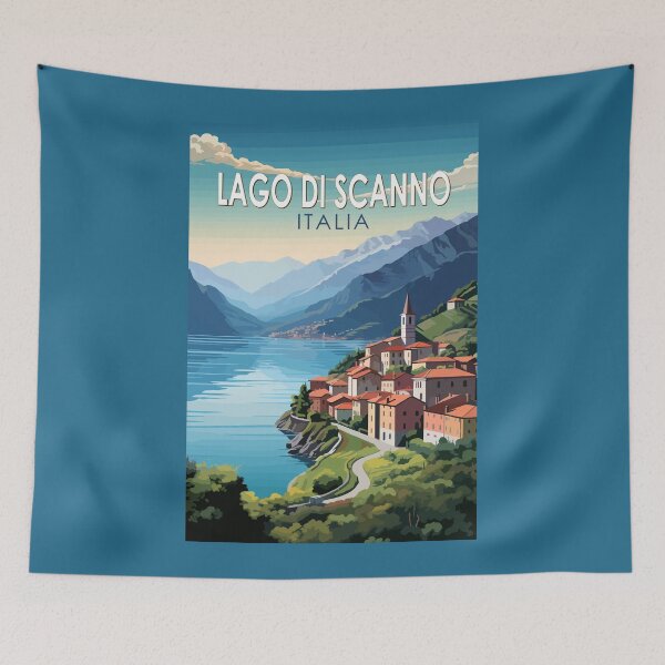 Item preview, Lago di Scanno Italia Travel Art Vintage designed and sold by KrisSidDesigns.