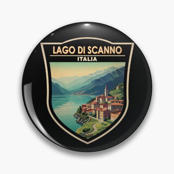 Item preview, Lago di Scanno Italia Travel Art Badge designed and sold by KrisSidDesigns.