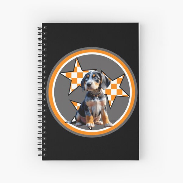 Aperçu de l'œuvre Tennessee Orange Tri-Star avec Bluetick Puppy nommé Peyton créée et vendue par PickleWicked.