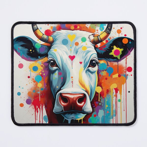 Item preview, Valentina the Colorful Cow - Unique Artwork designed and sold by ObjCrea123.