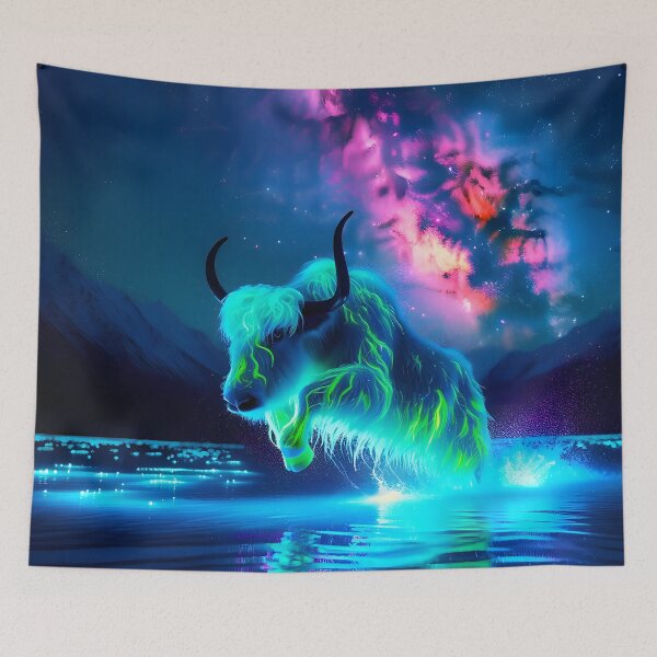 Item preview, Neon Blacklight Style Yak Leap designed and sold by Matt's Artificial Nature.