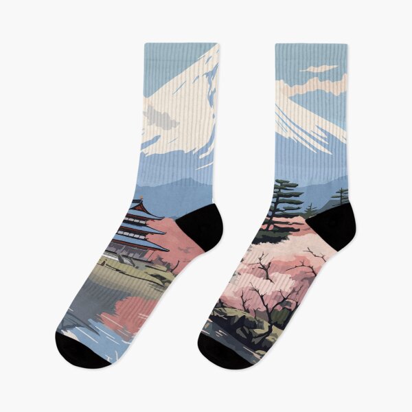 Item preview, Lake Kawaguchiko Japan Travel Art Vintage designed and sold by KrisSidDesigns.