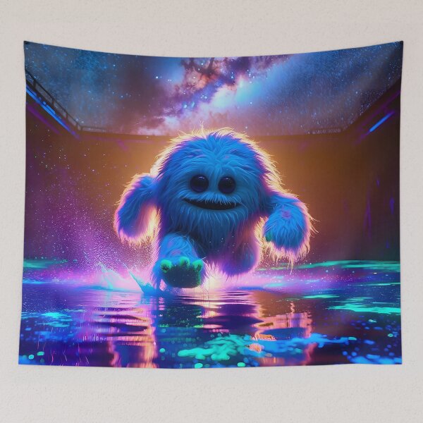Item preview, Neon Blacklight Style Fluffy Alien Leap designed and sold by Matt's Artificial Nature.