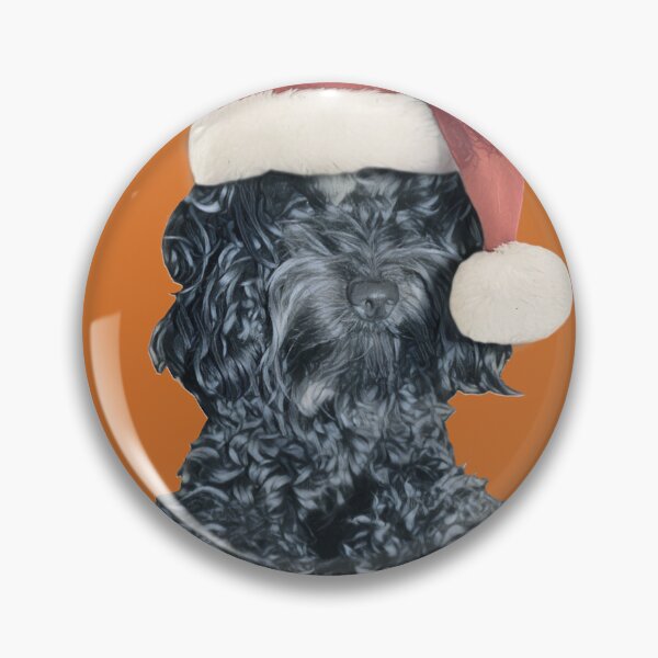 Item preview, Cockapoo in a Christmas Santa Hat (Orange) designed and sold by LearsInteriors.