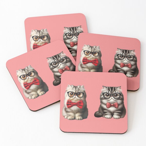 Item preview,  cute cats with glasses  designed and sold by Cuteanimecorner.