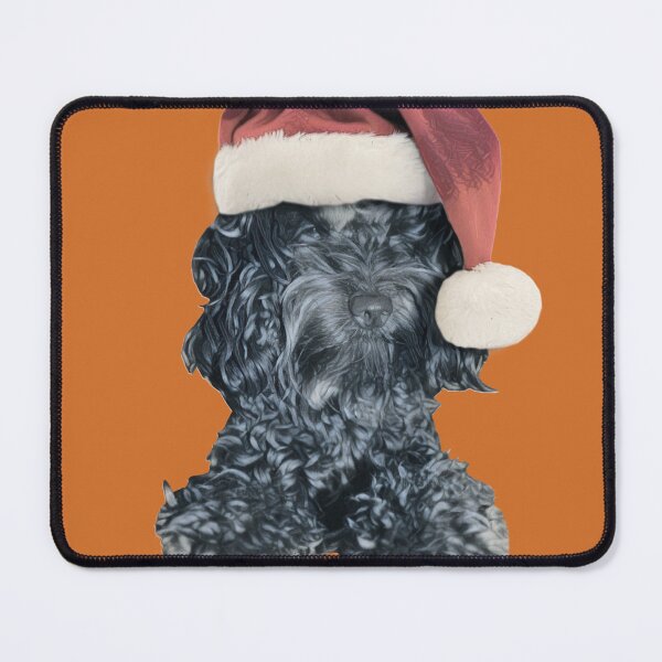 Item preview, Cockapoo in a Christmas Santa Hat (Orange) designed and sold by LearsInteriors.