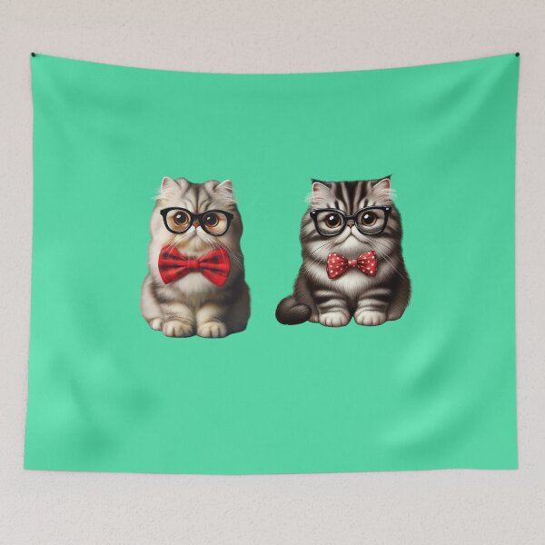 Item preview,  cute cats with glasses  designed and sold by Cuteanimecorner.