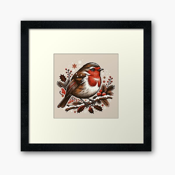Aperçu de l'œuvre Joyeux Noël Robin créée et vendue par VoyteksDesigns.