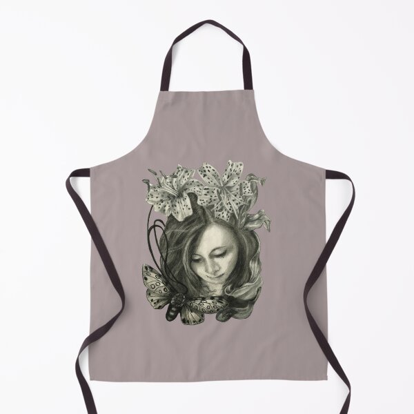 Item preview, Woman with tiger lilies and giant leopard moth designed and sold by KnowingWonder.