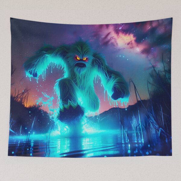 Item preview, Neon Blacklight StyleSpace Yeti Leap designed and sold by Matt's Artificial Nature.