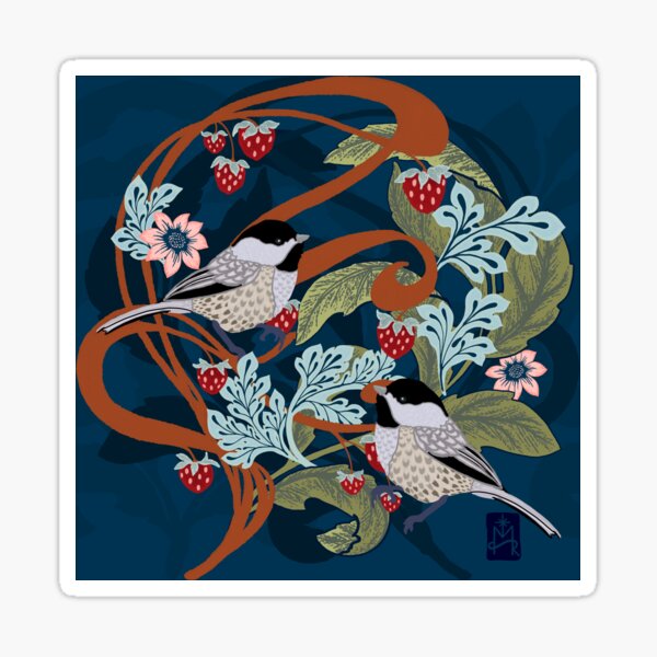 Item preview, Chickadees and Berries designed and sold by MeganSteer.