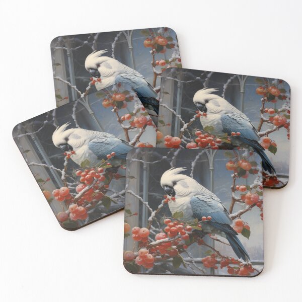 Item preview, Gothic Window Reverie: Snowberries & Cockatoo designed and sold by ArtGetGallery.
