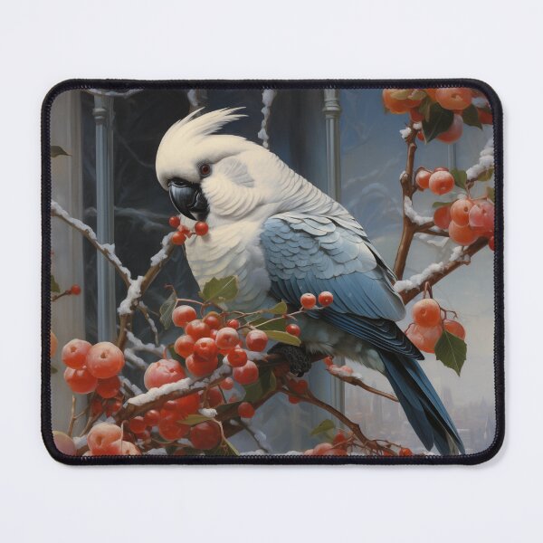 Item preview, Gothic Window Reverie: Snowberries & Cockatoo designed and sold by ArtGetGallery.
