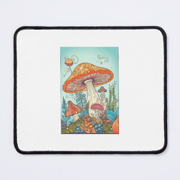 Mushroom Print Mouse Pad, Desk Accessories, Office Decor for Women