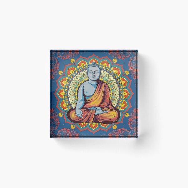 Item preview, Blue buddah with geometric background  designed and sold by EasyPrints337.