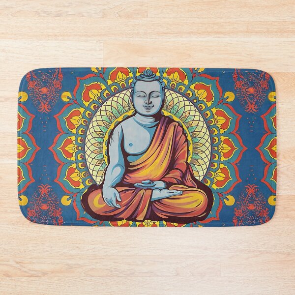 Item preview, Blue buddah with geometric background  designed and sold by EasyPrints337.