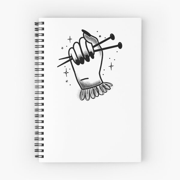 Item preview, Tattoo style hand with knitting needles designed and sold by jazzydevil.