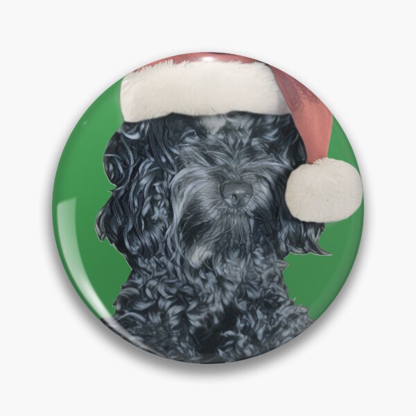 Item preview, Cockapoo in a Christmas Santa Hat (Green) designed and sold by LearsInteriors.