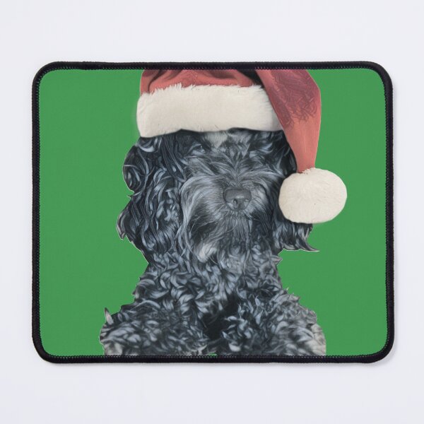 Item preview, Cockapoo in a Christmas Santa Hat (Green) designed and sold by LearsInteriors.
