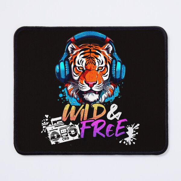 Item preview, Wild and Free Tiger With Headphones designed and sold by TigerRoseStudio.