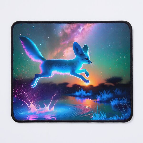 Item preview, Neon Blacklight Style Fennec Fox Leap designed and sold by Matt's Artificial Nature.