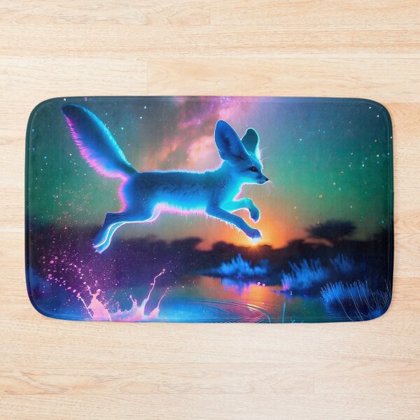 Item preview, Neon Blacklight Style Fennec Fox Leap designed and sold by Matt's Artificial Nature.