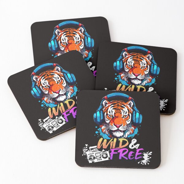 Item preview, Wild and Free Tiger With Headphones designed and sold by TigerRoseStudio.