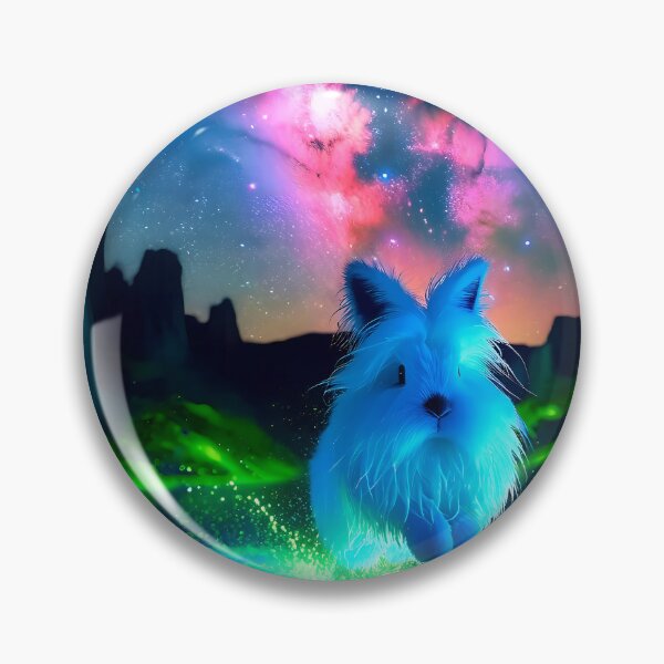 Item preview, Neon Blacklight Style White Rabbit Leap  designed and sold by Matt's Artificial Nature.