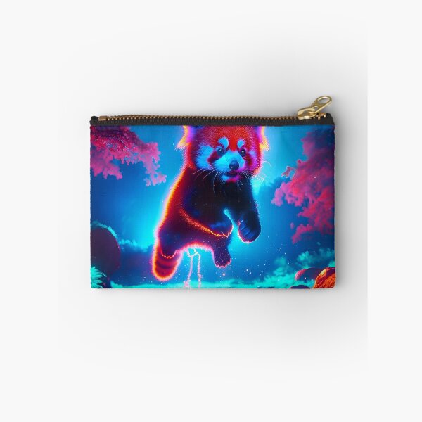 Item preview, Neon Blacklight Style Red Panda Leap designed and sold by Matt's Artificial Nature.