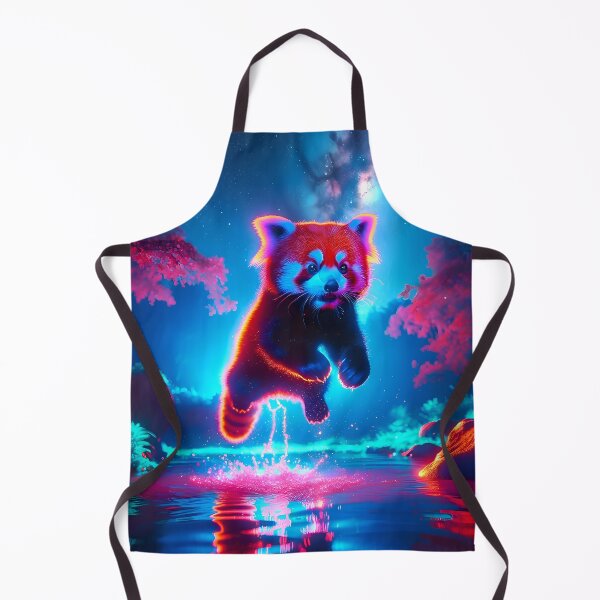 Item preview, Neon Blacklight Style Red Panda Leap designed and sold by Matt's Artificial Nature.