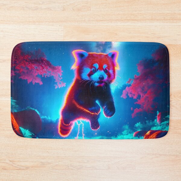 Item preview, Neon Blacklight Style Red Panda Leap designed and sold by Matt's Artificial Nature.