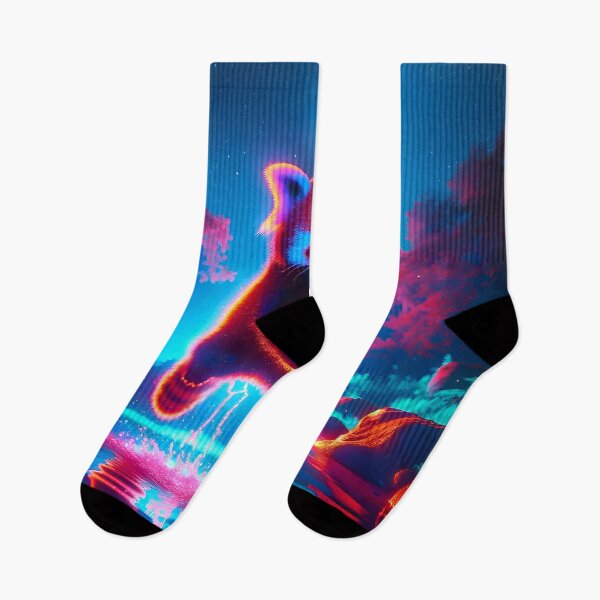 Item preview, Neon Blacklight Style Red Panda Leap designed and sold by Matt's Artificial Nature.